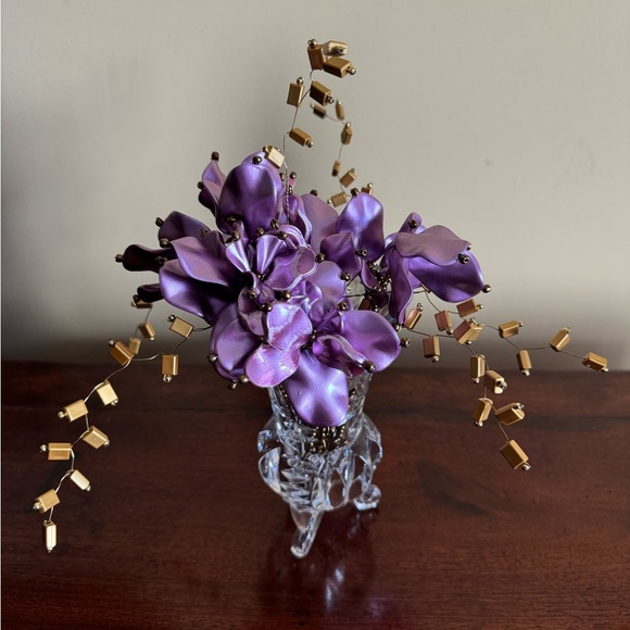 Artificial Purple Tulips Handmade beaded flower stems for vase - Picture 4 of 4